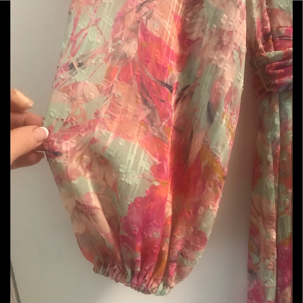 Like new Alex Marie Hayden Tropical Paradise Teal and Pink. Worn a few hours. - Picture 2 of 10